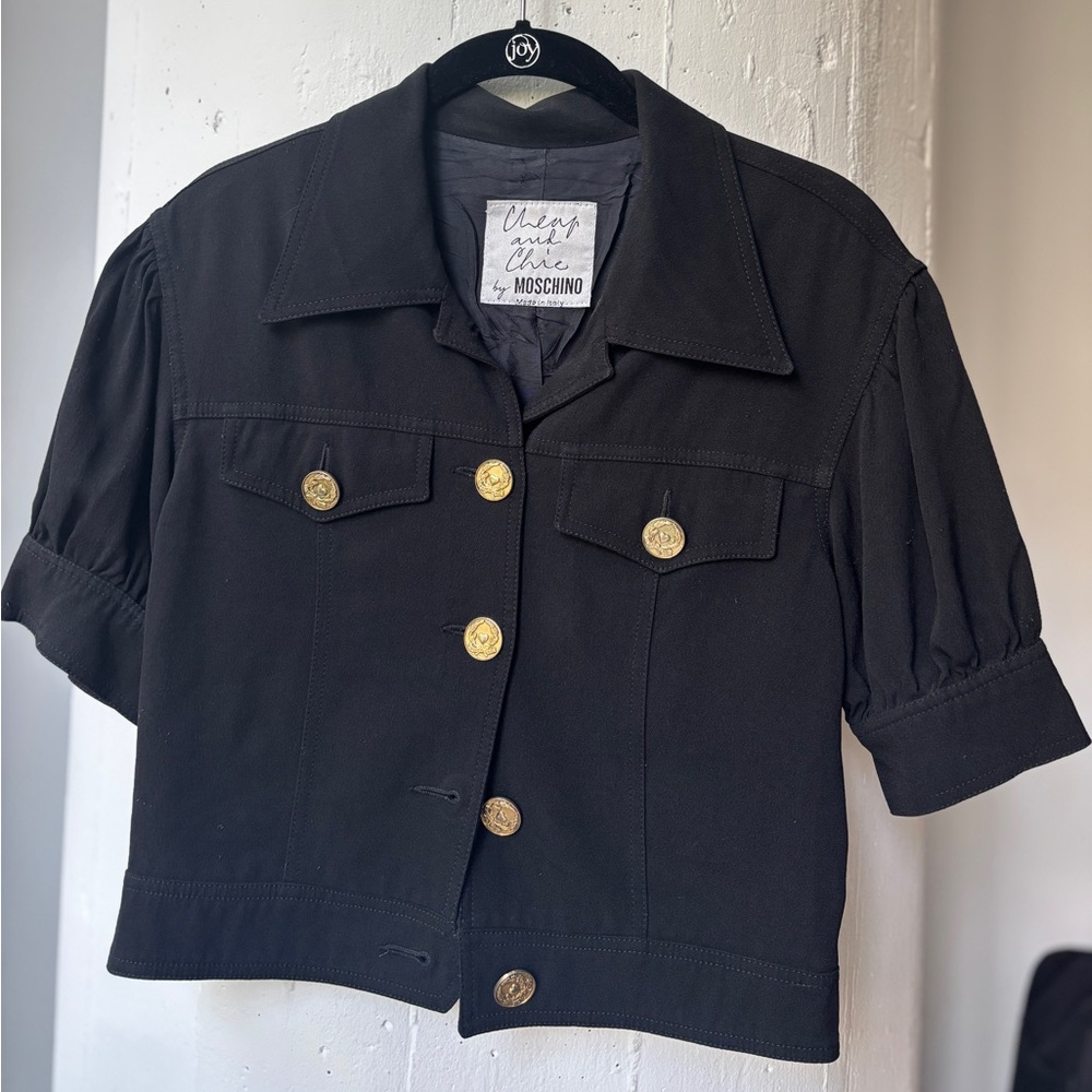 Moschino Black Blazer with Gold Buttons
